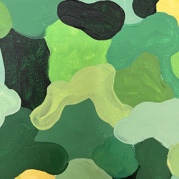 Camp green painting on 4x4 canvas - Picture 2 of 2